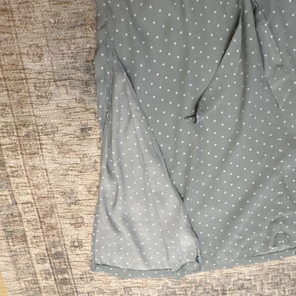 Sage Green Polka Dot Midi Dress Puff Sleeve Romantic Cottagecore Coquet - 6 - Picture 8 of 8